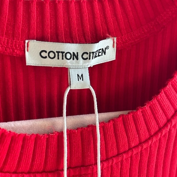 NWT Cotton Citizen Women's Red Ribbed Capri Cropped Muscle Tank - Picture 2 of 8